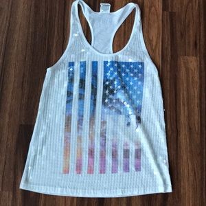 Sequined American Flag tank